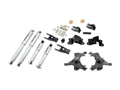 Belltech Lowering Kit with Street Performance Shocks; 2-Inch Front / 4-Inch Rear (90-94 C1500 454 SS; 88-98 C2500 w/ 6-Lug)