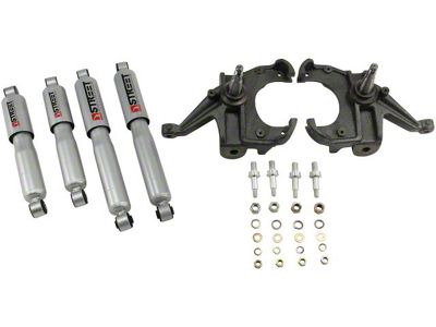 Belltech Lowering Kit with Street Performance Shocks; 3-Inch Front / 4-Inch Rear (73-87 C10, C15 w/ 1-Inch Thick Front Rotors)