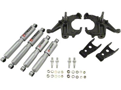 Belltech Lowering Kit with Street Performance Shocks; 3-Inch Front / 4-Inch Rear (73-87 C10, C15 w/ 1.25-Inch Thick Front Rotors)