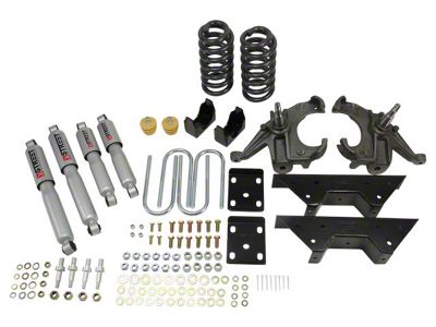 Belltech Lowering Kit with Street Performance Shocks; 4-Inch Front / 6-Inch Rear (73-87 C10, C15 w/ 1-Inch Thick Front Rotors)