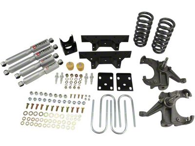 Belltech Lowering Kit with Street Performance Shocks; 4-Inch Front / 6-Inch Rear (73-87 C10, C15 w/ 1.25-Inch Thick Front Rotors)