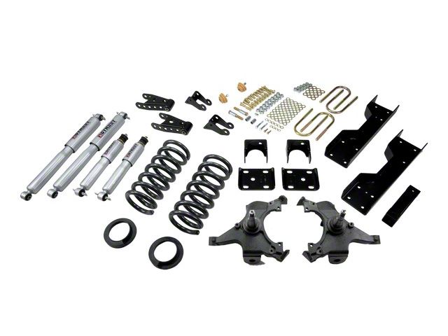Belltech Lowering Kit with Street Performance Shocks; 4 or 5-Inch Front / 6-Inch Rear (88-98 C1500 Extended Cab)