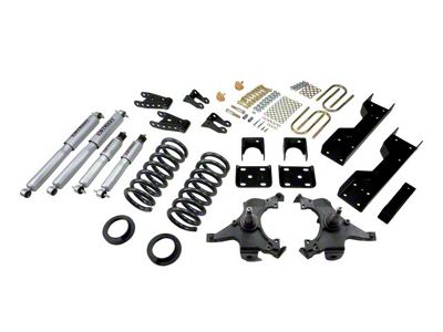 Belltech Lowering Kit with Street Performance Shocks; 4 or 5-Inch Front / 6-Inch Rear (88-98 C1500 Extended Cab)