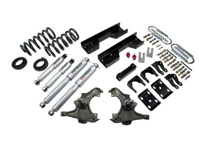 Belltech Lowering Kit with Street Performance Shocks; 4 or 5-Inch Front / 8-Inch Rear (1988 C3500 Extended Cab DRW)