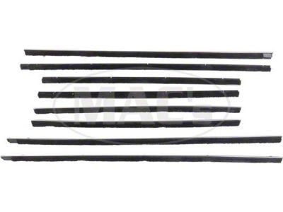 1960-65 Ford Falcon & Mercury Comet 4-Door Sedan & 4-Door Wagon Belt Weatherstrip Kit - Doors & Rear Quarter Windows - 8 Pieces