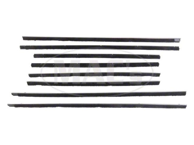 1960-65 Ford Falcon & Mercury Comet 4-Door Sedan & 4-Door Wagon Belt Weatherstrip Kit - Doors & Rear Quarter Windows - 8 Pieces