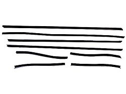 Belt Weatherstrip Kit - Doors & Rear Quarter Windows - Inside Pieces Have Stainless Steel Bead - 8 Pieces - Convertible