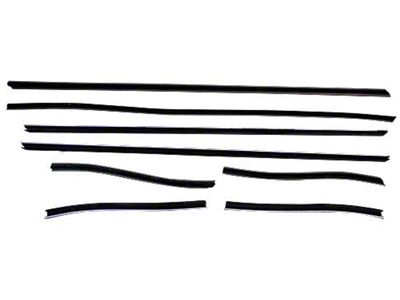 Belt Weatherstrip Kit - Doors & Rear Quarter Windows - Inside Pieces Have Stainless Steel Bead - 8 Pieces - Convertible