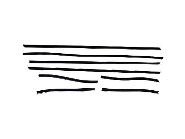 Belt Weatherstrip Kit - Doors & Rear Quarter Windows - Inside Pieces Have Stainless Steel Bead - 8 Pieces - Convertible