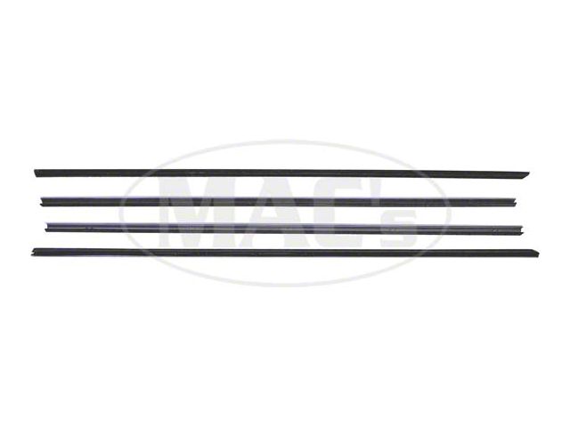 Belt Weatherstrip Kit - Flat Stainless Steel Bead On Outer & Round Stainless Steel Bead On Inner - 4 Pieces - Ranchero