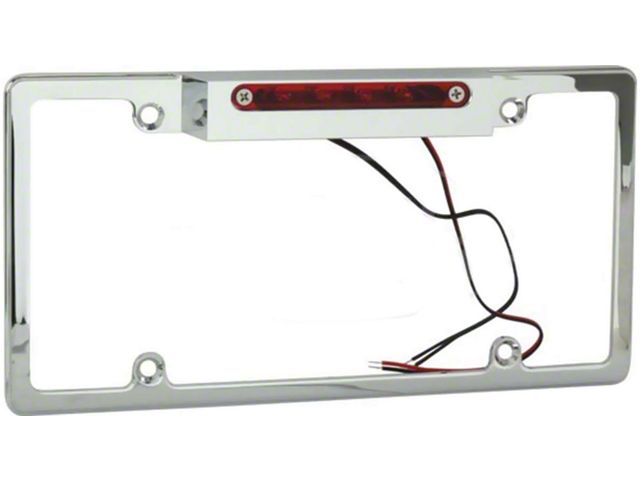 Billet License Plate Frame With 3rd Brake Light