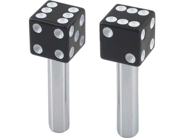 Black Dice Door Lock Knobs, Pair