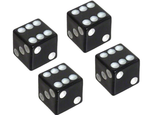 Black Dice Tire Valve Stem Cap Set, 4 Pieces