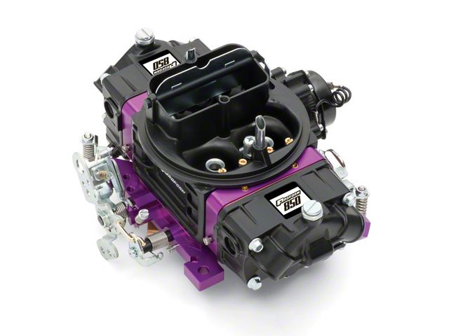 Black Street Series Carburetor; 850 CFM, Mechanical Secondary, Black & Purple
