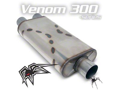 Black Widow Exhaust Venom 300 Series Single/Dual Muffler; 3-Inch Inlet/3-Inch Outlet (Universal; Some Adaptation May Be Required)