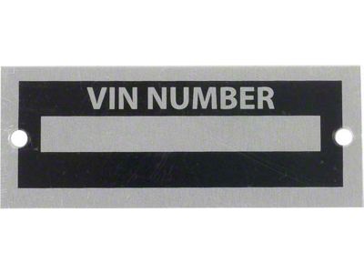 Blank VIN Number Plate