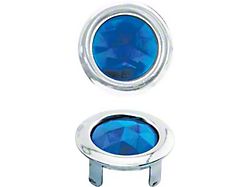 Blue Dot Lens - Glass With Chrome Bezel - Approximately 1 Diameter (61-67 Econoline)