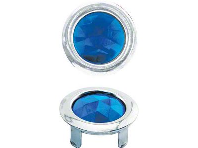 Blue Dot Lens - Glass With Chrome Bezel - Approximately 1 Diameter
