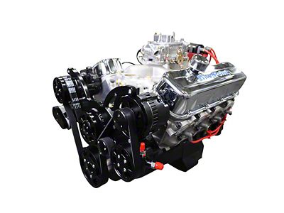 BluePrint Engines Big Block Chevy 496 C.I. 600 HP Deluxe Dressed Carbureted Crate Engine with Black Pulley Kit
