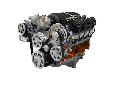BluePrint Engines ProSeries LS 427 C.I. 625 HP Deluxe Dressed Fuel Injected Crate Engine with Polished Pulley Kit