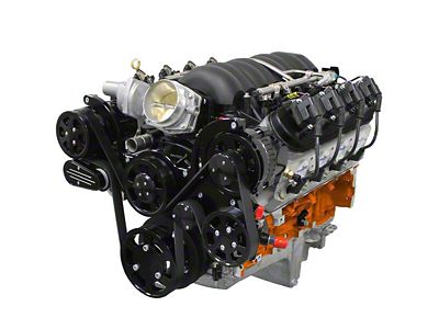 BluePrint Engines ProSeries LS 427 C.I. 625 HP Deluxe Dressed Fuel Injected Crate Engine with Black Pulley Kit