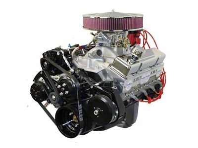 BluePrint Engines Small Block Chevy 350 C.I. 341 HP Deluxe Dressed Carbureted Crate Engine with Black Pulley Kit