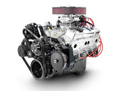 BluePrint Engines Small Block Chevy 350 C.I. 390 HP Deluxe Dressed Fuel Injected Crate Engine with Black Pulley Kit