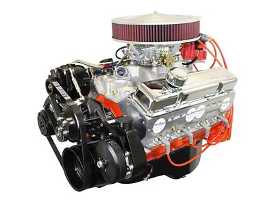 BluePrint Engines Small Block Chevy 400 C.I. 500 HP Deluxe Dressed Carbureted Crate Engine with Black Pulley Kit