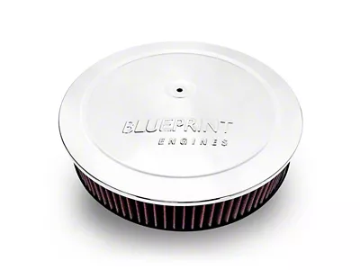 BluePrint Engines 14-Inch Air Cleaner with Dominator 4500 Base; Chrome (Universal; Some Adaptation May Be Required)