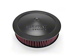 BluePrint Engines 14-Inch Air Cleaner with Flat Base; Black (Universal; Some Adaptation May Be Required)