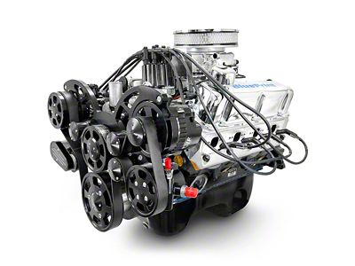 BluePrint Engines Small Block Ford 302 C.I. 361 HP Deluxe Dressed Fuel Injected Rear Sump Crate Engine with Black Pulley Kit
