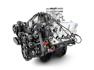 BluePrint Engines Small Block Ford 347 C.I. 415 HP Deluxe Dressed Fuel Injected Rear Sump Crate Engine with Black Pulley Kit