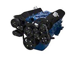 BluePrint Engines Small Block Ford 302 C.I. / 351 Windsor Front Accessory Drive Full Serpentine System with Alternator, A/C ,Power Steering and Water Pump; Polished