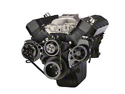 BluePrint Engines Tall Deck Big Block Chevy Front Accessory Drive Dual-Belt Quick Serpentine System with Alternator, Power Steering and Water Pump; Polished