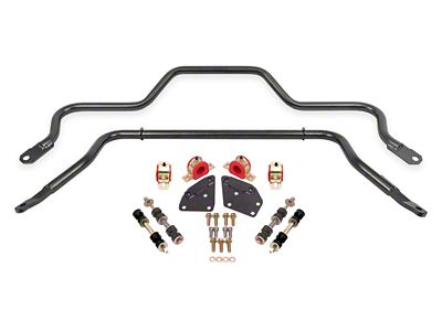 BMR Non-Adjustable Front and Rear Sway Bars; Black Hammertone (82-92 Camaro)