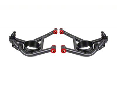 BMR Non-Adjustable Lower Control Arms; Polyurethane Bushings; Black Hammertone (70-81 Camaro)