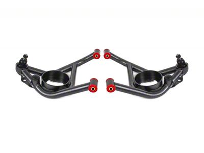 BMR Non-Adjustable Lower Control Arms; Polyurethane Bushings; Black Hammertone (70-81 Camaro)