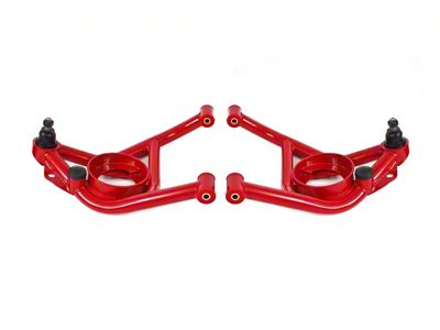 BMR Non-Adjustable Lower Control Arms; Polyurethane Bushings; Red (70-81 Camaro)