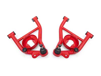 BMR Non-Adjustable Lower Control Arms with Spring Pockets; Delrin Bushings; Red (82-92 Camaro)