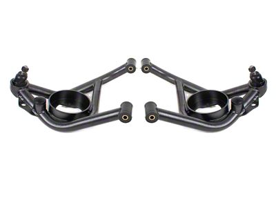 BMR Non-Adjustable Lower Control Arms with Standard Ball Joints; Delrin Bushings; Black Hammertone (70-81 Camaro)