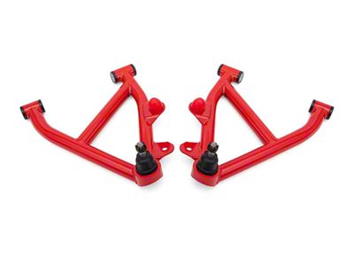 BMR Non-Adjustable Lower Control Arms without Spring Pockets; Delrin Bushings; Red (82-92 Camaro w/ Coil-Overs)