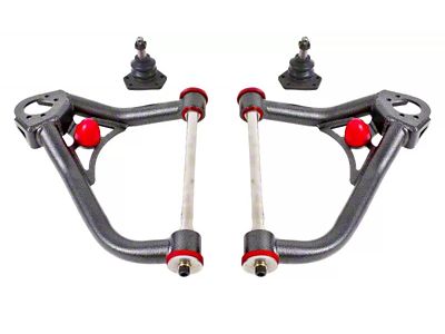 BMR Non-Adjustable Upper Control Arms; Polyurethane Bushings; Black Hammertone (67-69 Camaro)