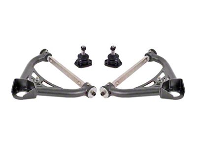 BMR Non-Adjustable Upper Control Arms with Standard Ball Joints; Delrin Bushings; Black Hammertone (70-81 Camaro)