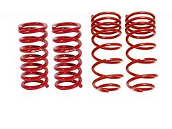 BMR Front and Rear Lowering Springs; Red (82-92 Firebird)