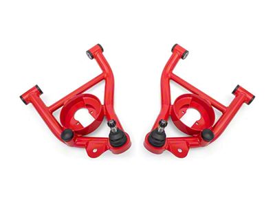 BMR Non-Adjustable Lower Control Arms with Spring Pockets; Delrin Bushings; Red (82-92 Firebird)
