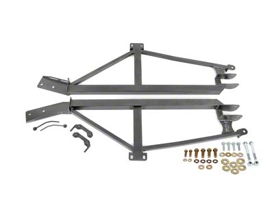 BMR Bolt-On 4-Point Subframe Connectors; Black Hammertone (93-02 Firebird Coupe)
