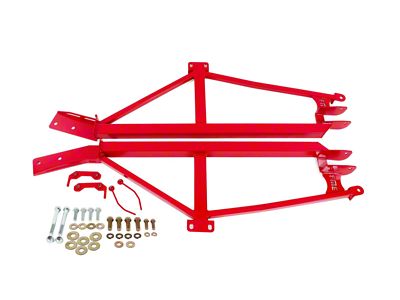 BMR Bolt-On 4-Point Subframe Connectors; Red (93-02 Firebird Coupe)