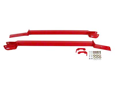 BMR Bolt-On Boxed Subframe Connectors; Red (93-02 Firebird Coupe)
