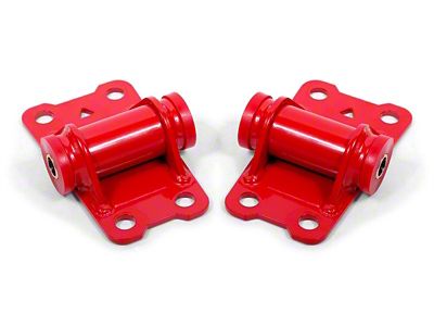 BMR Lower Motor Mount Kit with Polyurethane Bushings; Red (82-92 Firebird)