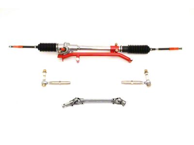 BMR Manual Steering Conversion Kit; Red (93-02 Firebird w/ Stock K-Member)